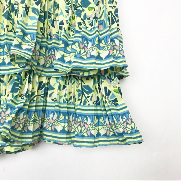 BCBGmaxazria Nima Pleated Floral sports mini ruffle skirt - Picture 5 of 11